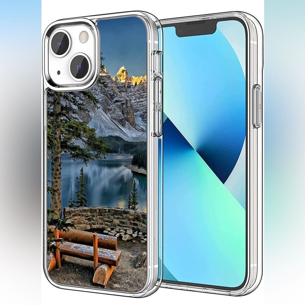 iPhone 12 / 12 Pro Case, Aesthetic Nature Snow Mountain Lake Clear Case